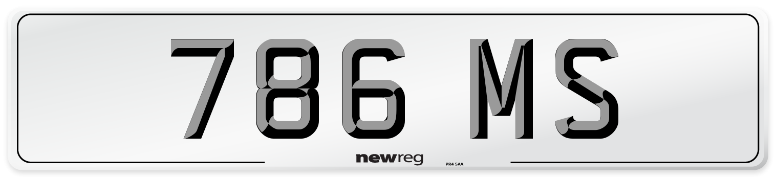 786 MS Number Plate from New Reg